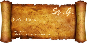 Szél Géza névjegykártya