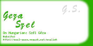geza szel business card